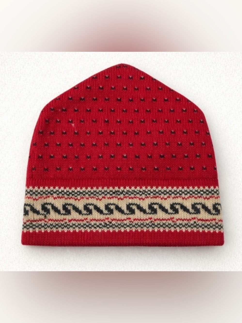 Stowe Woolens Vermont Vintage Mens Wool Beanie Hat Winter Ski Nordic